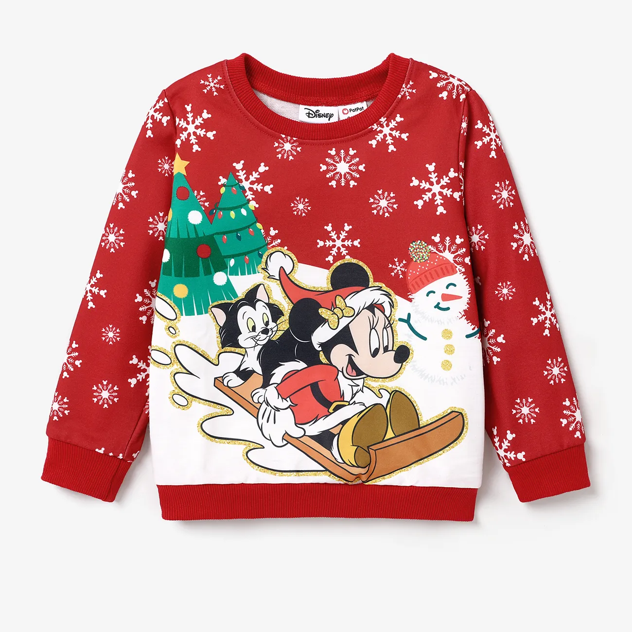 Disney Mickey and Friends Noël Enfant en bas âge Fille Enfantin Sweat-shirt Rouge big image 1