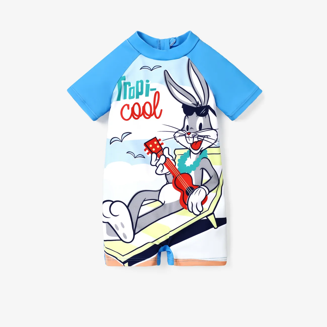 Looney Tunes عيد القيامة للجنسين سحّاب كاجوال أرنب ملابس سباحة أزرق big image 1
