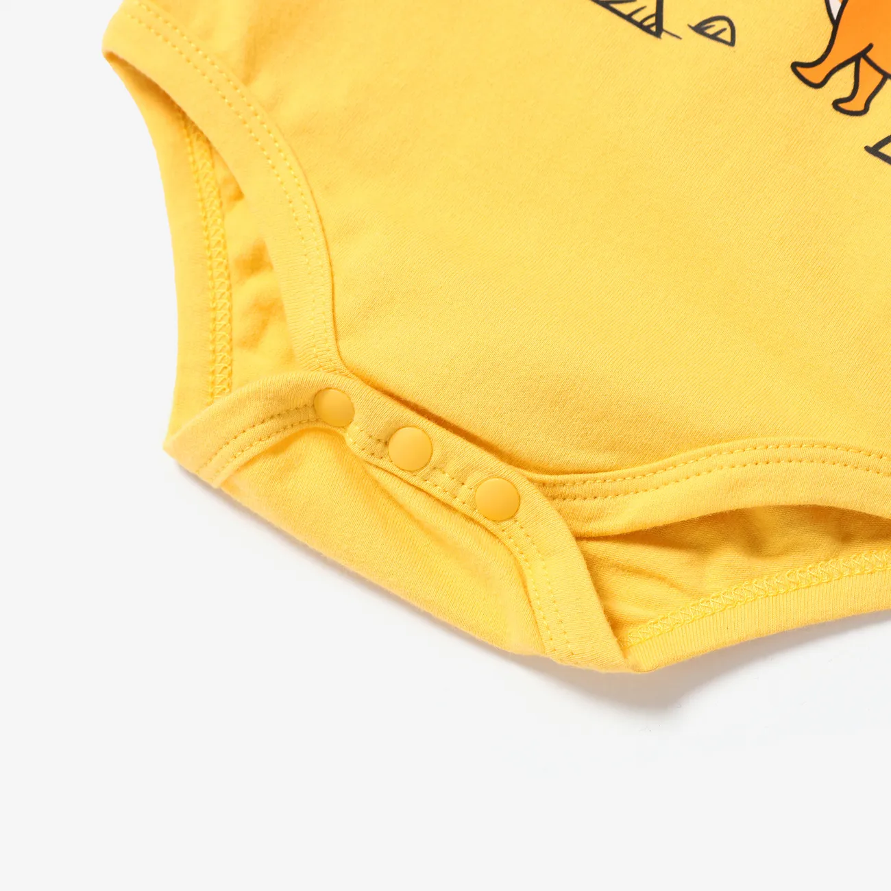 Baby Boy 2pcs Dinosuar Print Romper and Shorts Set Yellow big image 1