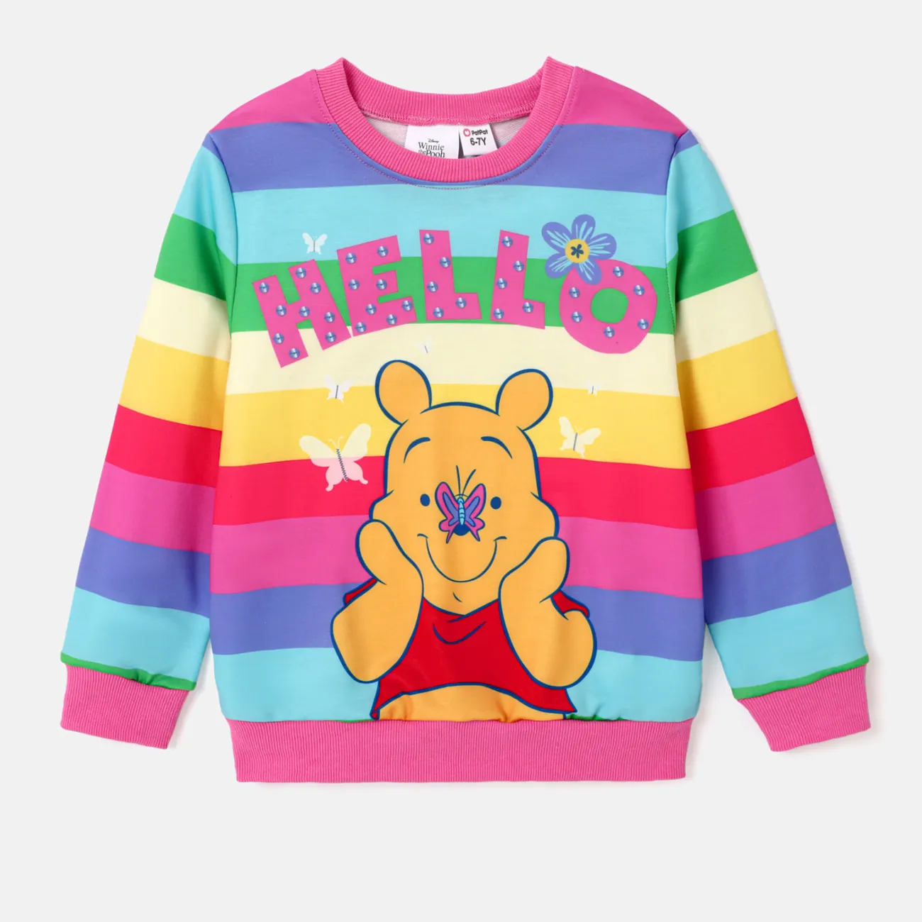 Disney Winnie the Pooh Criança Menina Personagens Pullover Sweatshirt Multicolorido big image 1