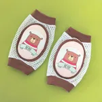 Almohadillas protectoras de rodilla de esponja transpirable de malla elástica alta para bebé niña / niño  Café