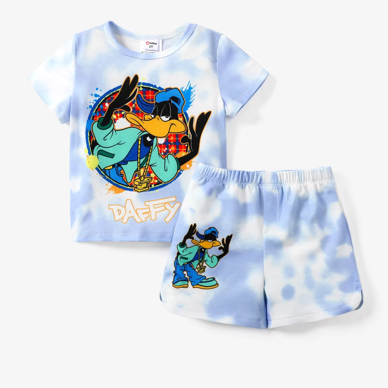 Looney Tunes 2pcs Toddler/Kid Boy/Girl Tyedyed Casual Sets
 Blue big image 1