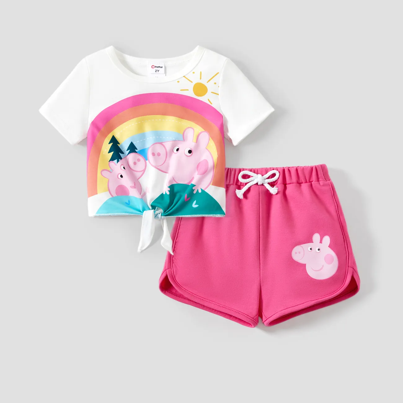 Peppa Pig Ostern 2 Stück Kleinkinder Mädchen Schnürung Kindlich T-Shirt-Sets weiß big image 1