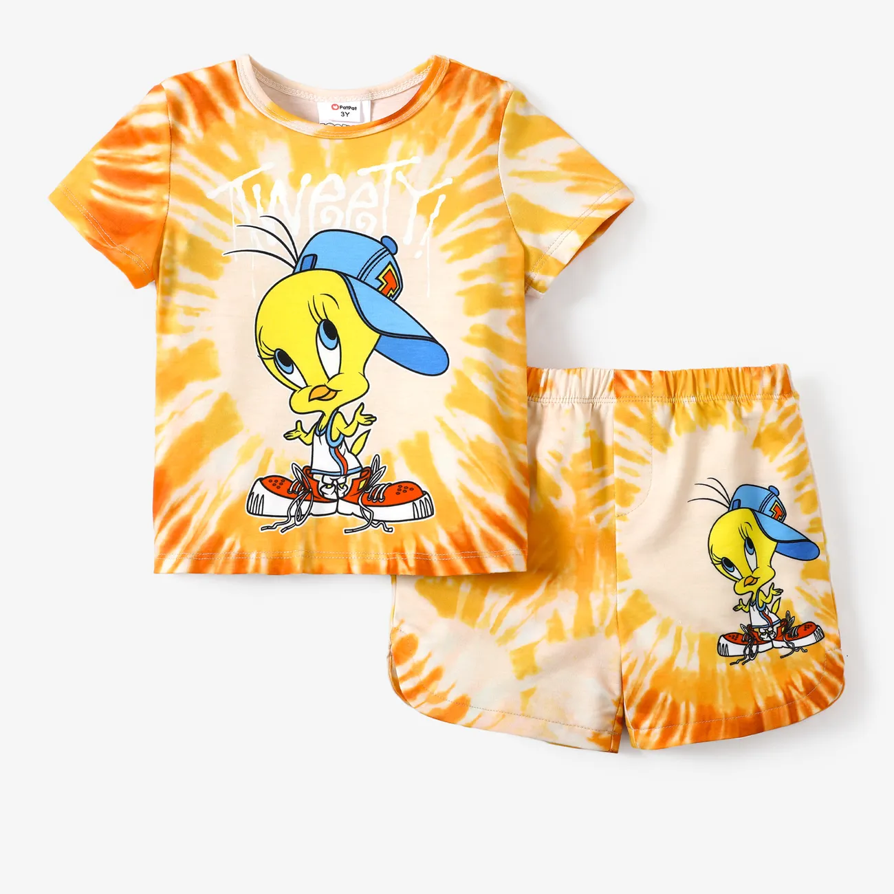 Looney Tunes 2pcs Toddler/Kid Boy/Girl Tyedyed Casual Sets
 Yellow big image 1