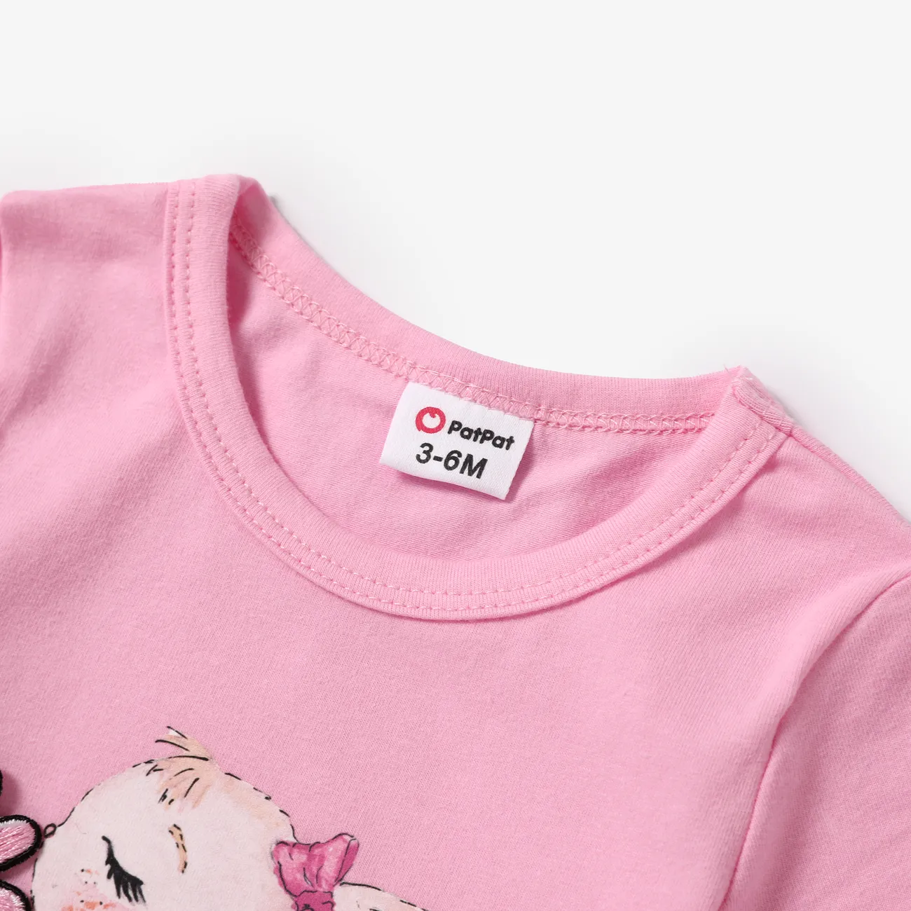 2件 嬰兒 女 紐結 兔仔 童趣 短袖 嬰兒套裝 粉色 big image 1