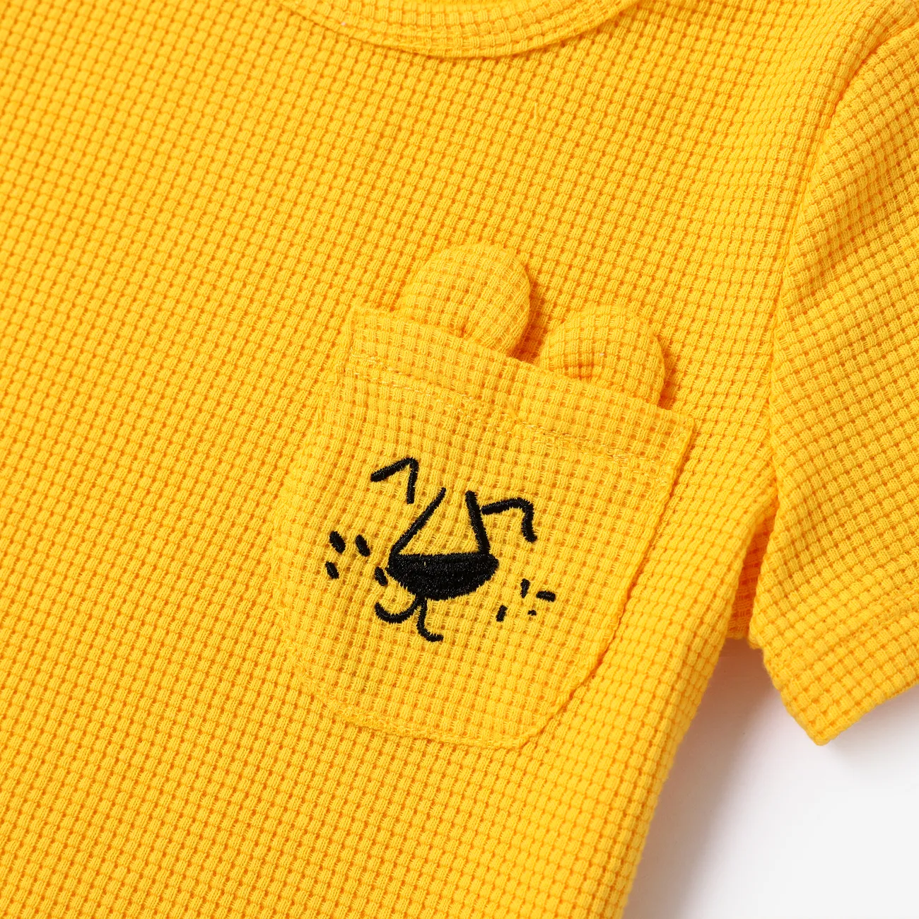 Toddler Boy 2pcs Lion Print Tee and Shorts Set Yellow big image 1