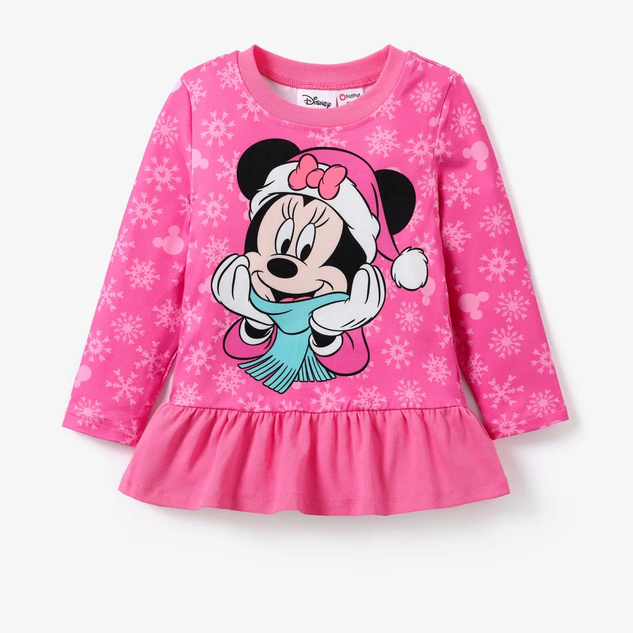 Disney Mickey and Friends Christmas Toddler Girl Cotton Character Print Top or Colorblock Vest or Leggings Pink big image 1