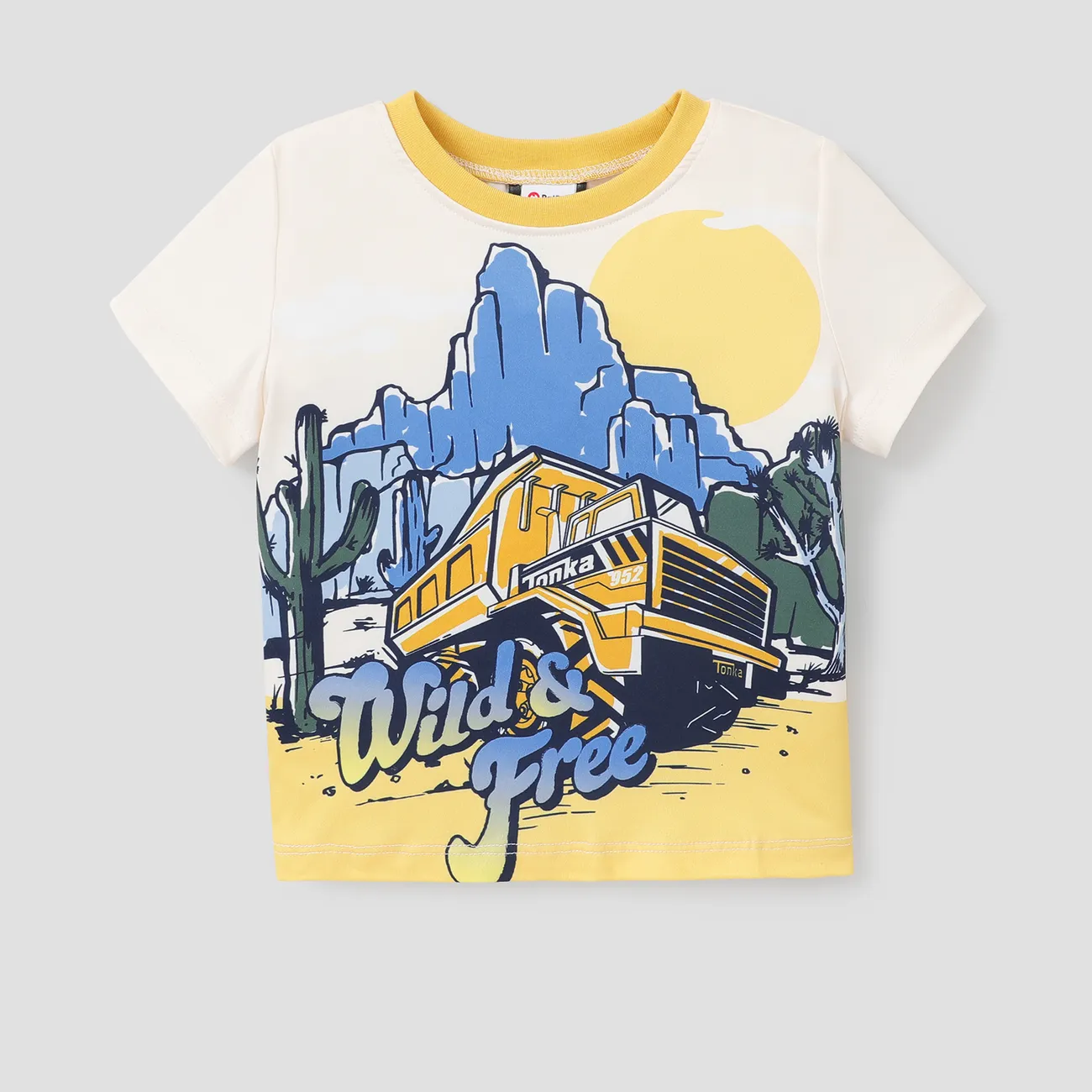 Tonka 1pc Enfant En Bas Âge Garçons Véhicule Imprimé Sportif T-shirt/Shorts 
 jaune clair big image 1