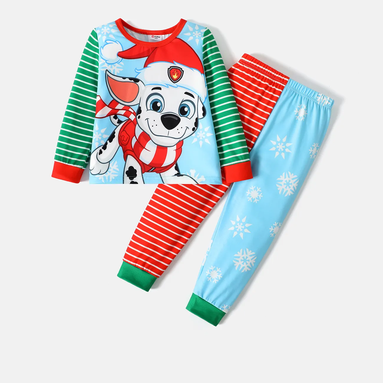 Helfer auf vier Pfoten Weihnachten 2 Stück Kleinkinder Unisex Stoffnähte Kindlich Hund T-Shirt-Sets grün big image 1