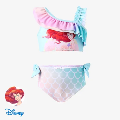 Disney princesa crianças meninas Ariel 2pcs Tie-dye mágico sereia sereia estampa ruffle laço maiô