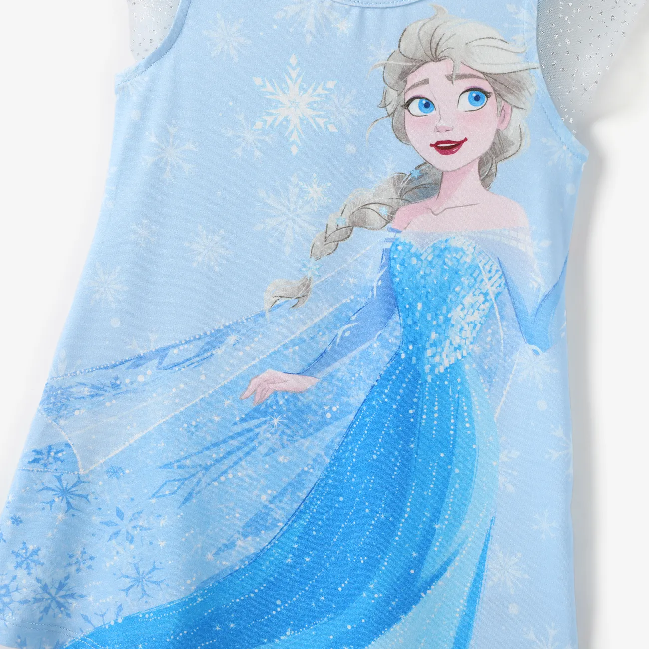 Disney Frozen Toddler Girls Elsa/Anna 1pc Naia™ Sparkling Flutter-sleeve Sleeve Dress Blue big image 1