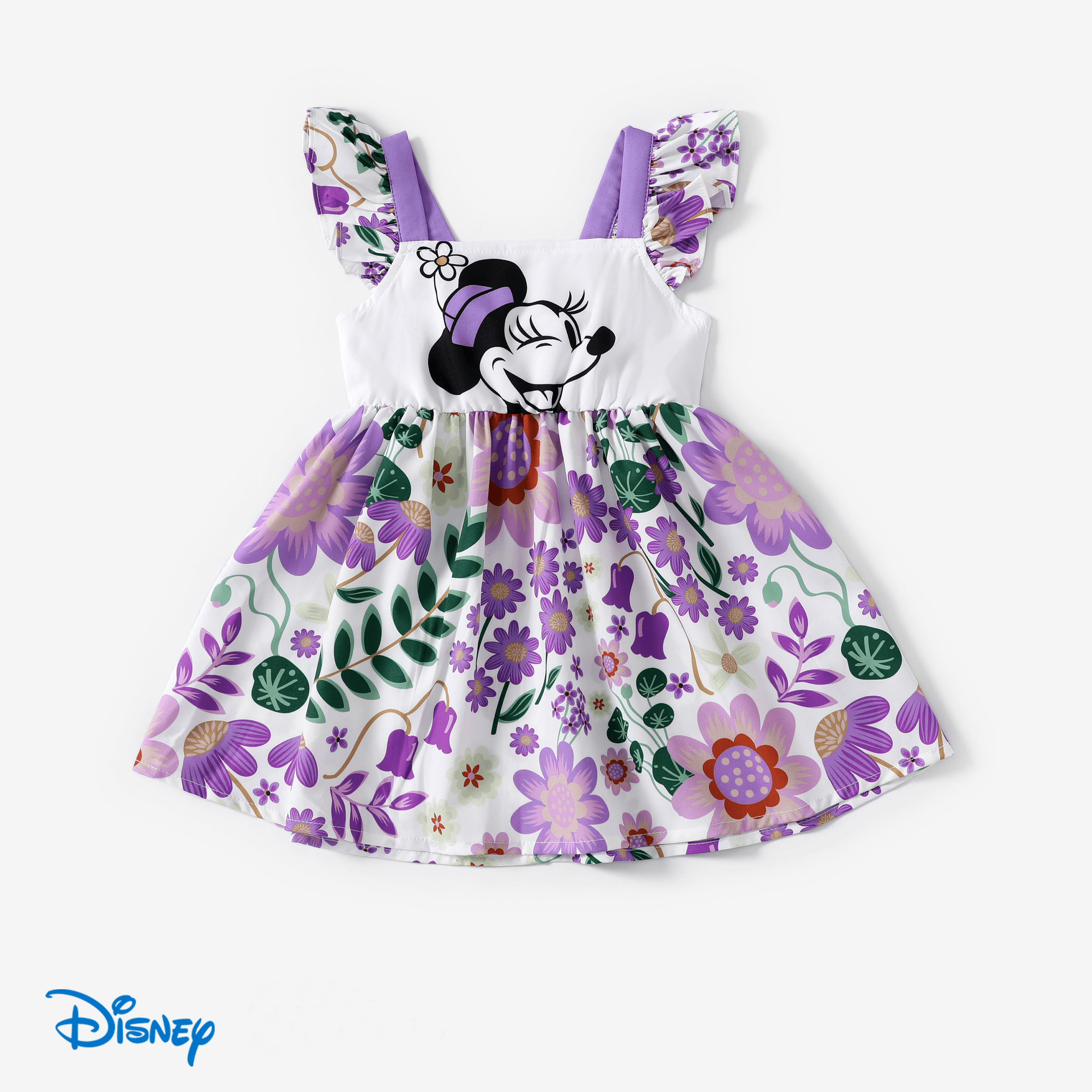 

Disney Mickey and Friends Toddler Girls 1pc Floral All-over Print Ruffled/Flutter-sleeve Dress