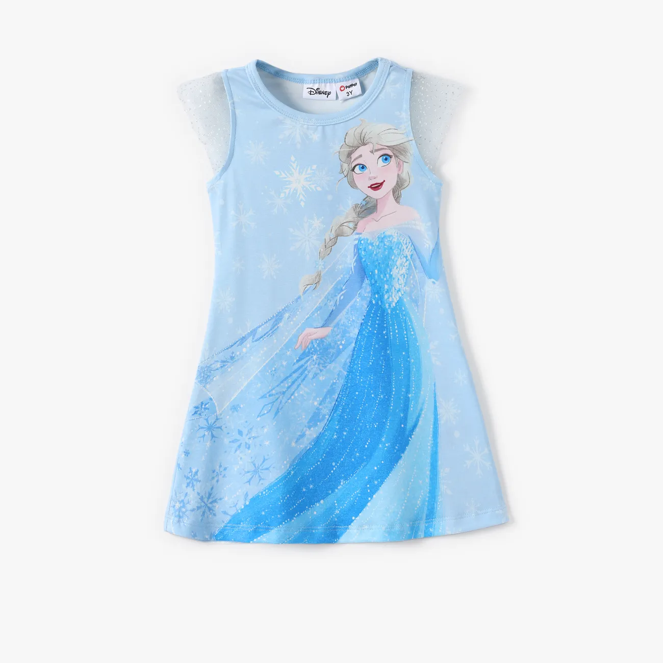 Disney Frozen Criança Menina Costuras de tecido Infantil Vestidos Azul big image 1