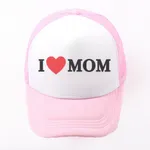 Niño pequeño / niño niño / niña estilo casual I Love Mom Theme Gorra de béisbol Rosado