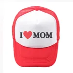 Niño pequeño / niño niño / niña estilo casual I Love Mom Theme Gorra de béisbol Rojo