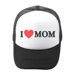 Niño pequeño / niño niño / niña estilo casual I Love Mom Theme Gorra de béisbol Negro