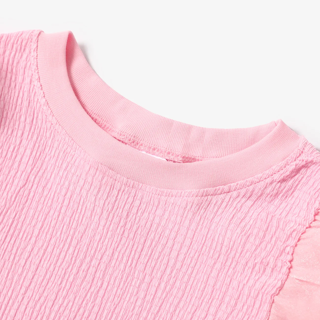 2 unidades Criança Menina Hipertátil/3D Bonito conjuntos de camisetas Rosa big image 1