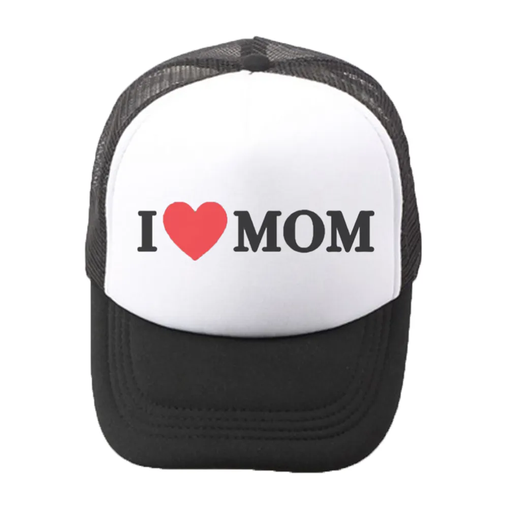 Niño pequeño / niño niño / niña estilo casual I Love Mom Theme Gorra de béisbol Negro big image 1