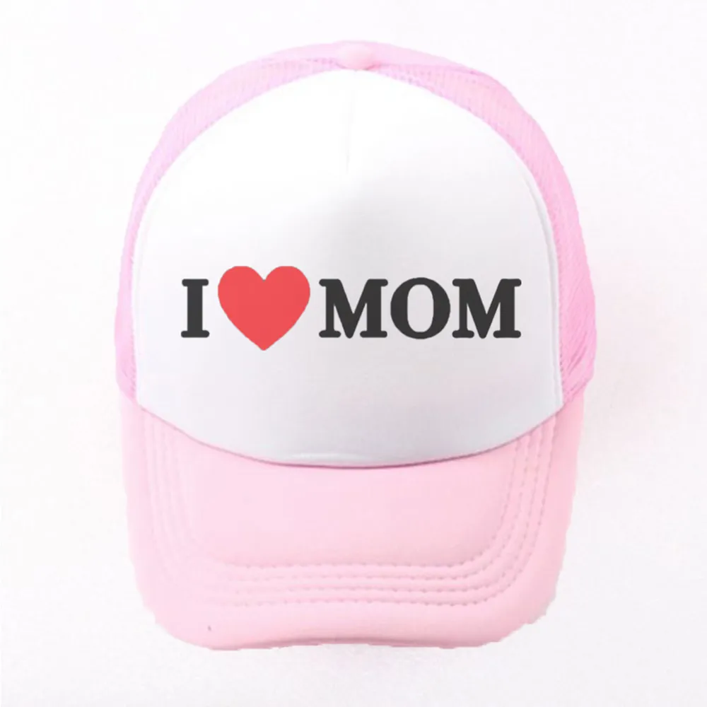 Toddler/kid Boy/Girl Casual Style I Love Mom Theme Baseball Cap Pink big image 1