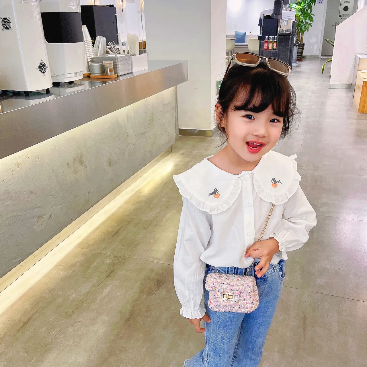 Kleinkind / Kinder Mädchen Sweet Style Leinen und Baumwolle Umhängetasche Kettentaschen  rosa big image 1