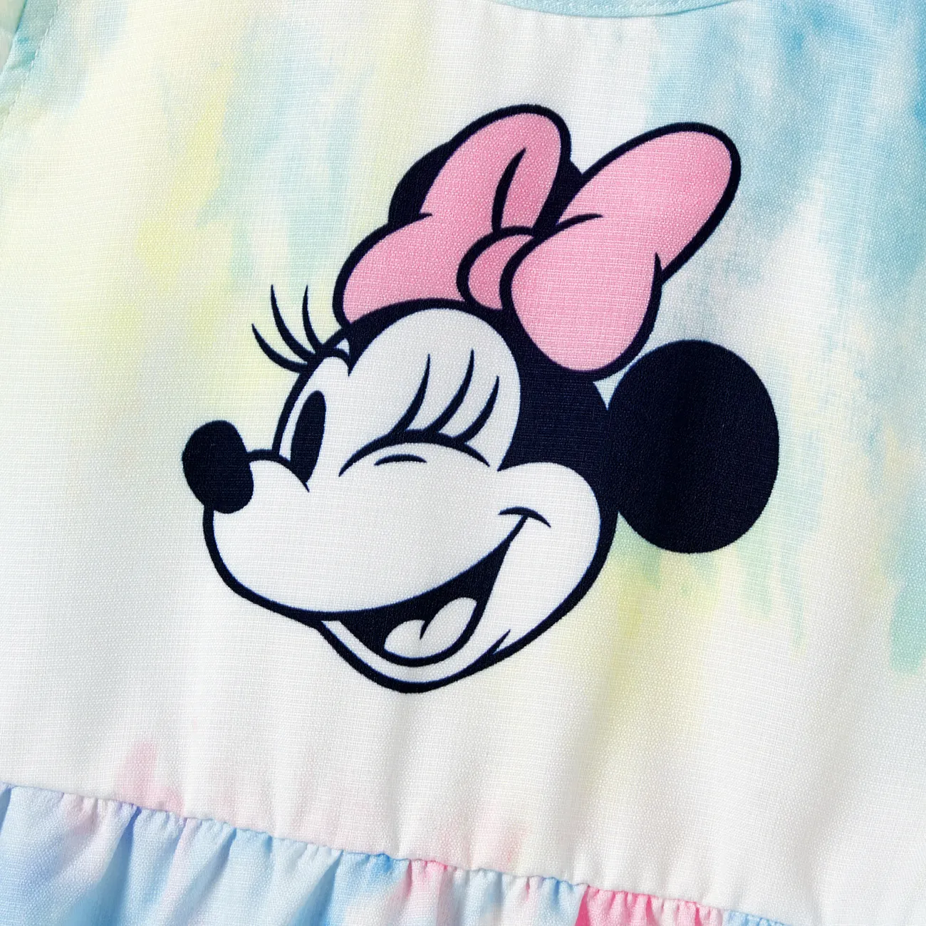 Disney Mickey and Friends Family Matching Boy/Girl Tie-dye Gradient Character Print T-shirt/Dress Multi-color big image 1