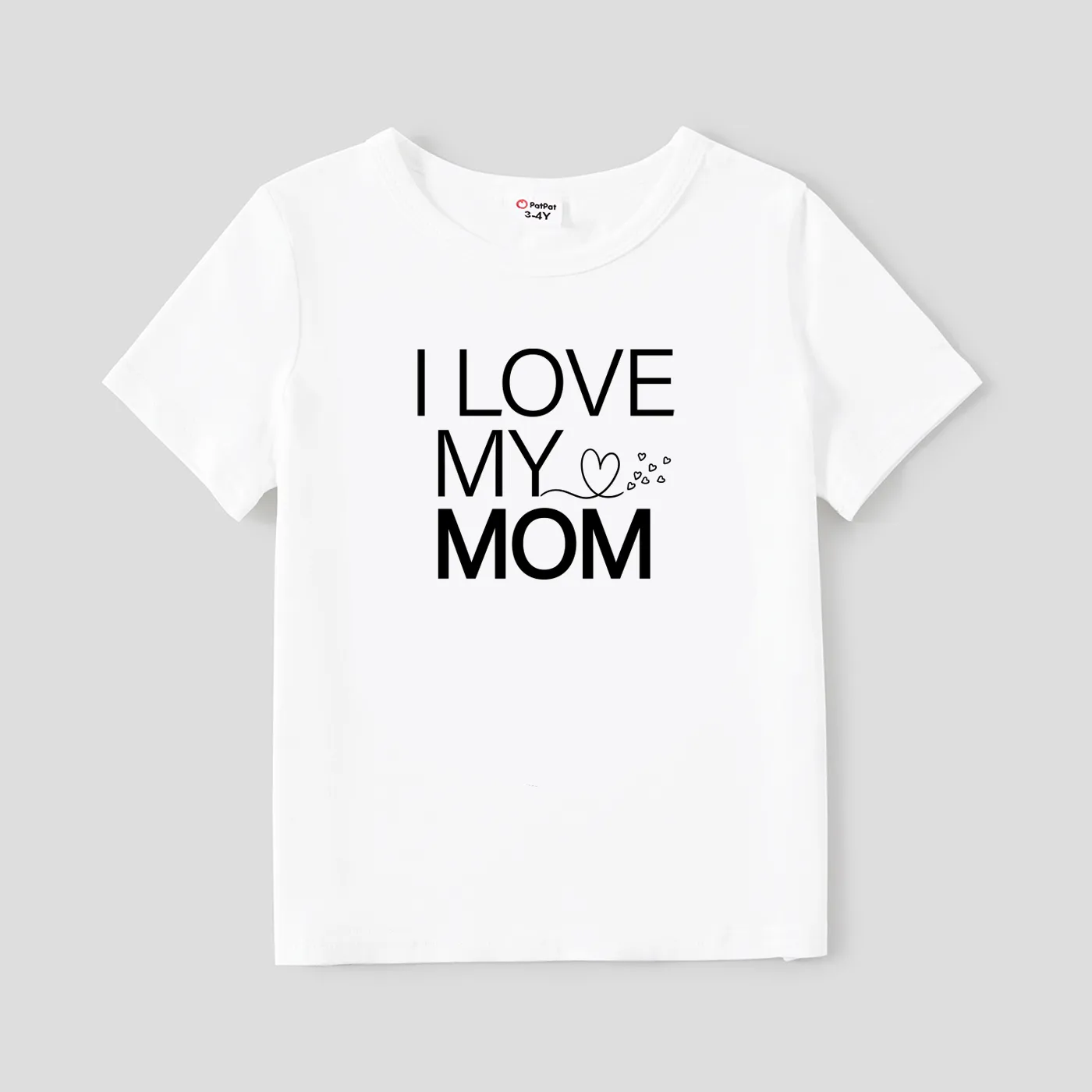 

Mother's Day Mommy and Me Short Sleeves Slogan Print Whit Tops