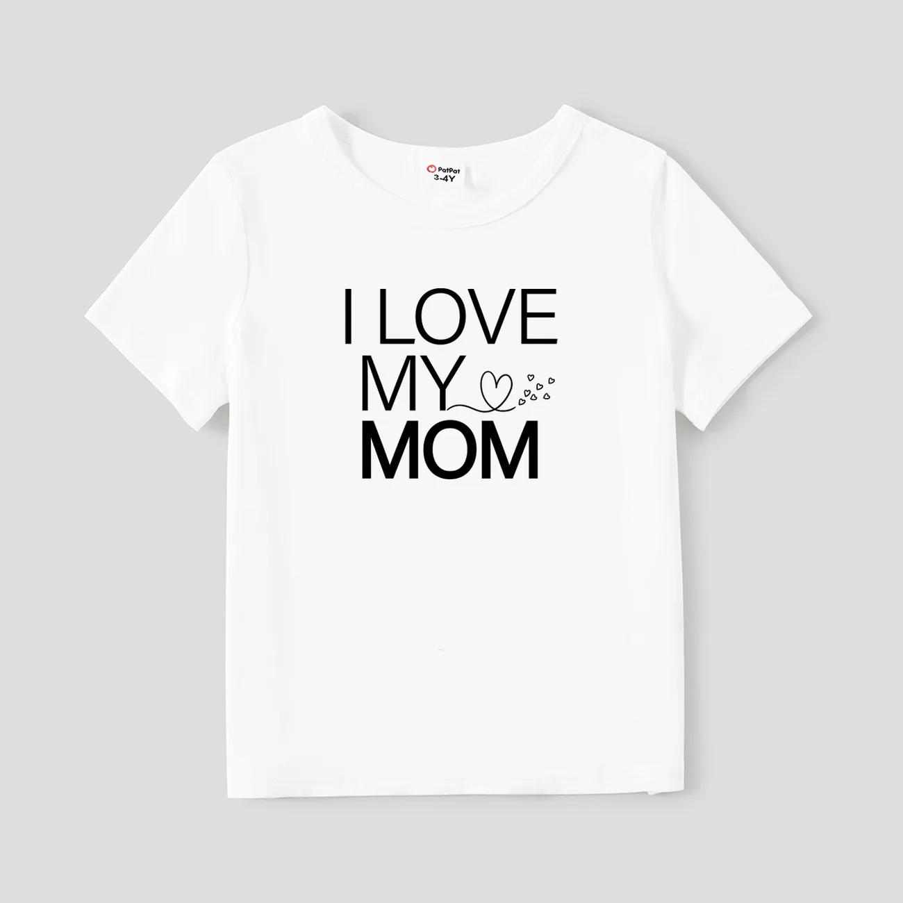 Mother's Day Mommy and Me Short Sleeves Slogan Print Whit Tops White big image 1