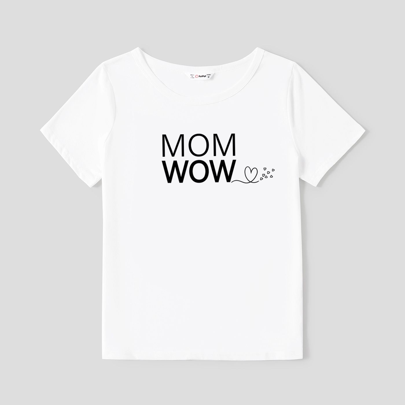 Mother's Day Mommy and Me Short Sleeves Slogan Print Whit Tops