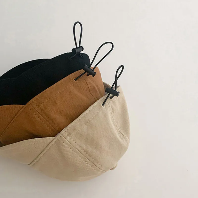 Baby/toddler/kid Casual Style Solid Color Wide-Brimmed Drawstring Hats Khaki big image 1