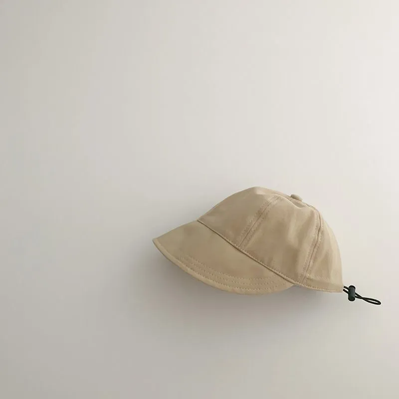 Baby/toddler/kid Casual Style Solid Color Wide-Brimmed Drawstring Hats Khaki big image 1