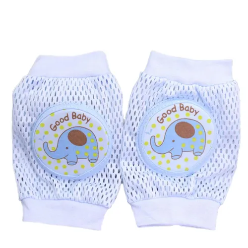 Protector de rodilla de esponja de malla multicolor con patrón de elefante bebé