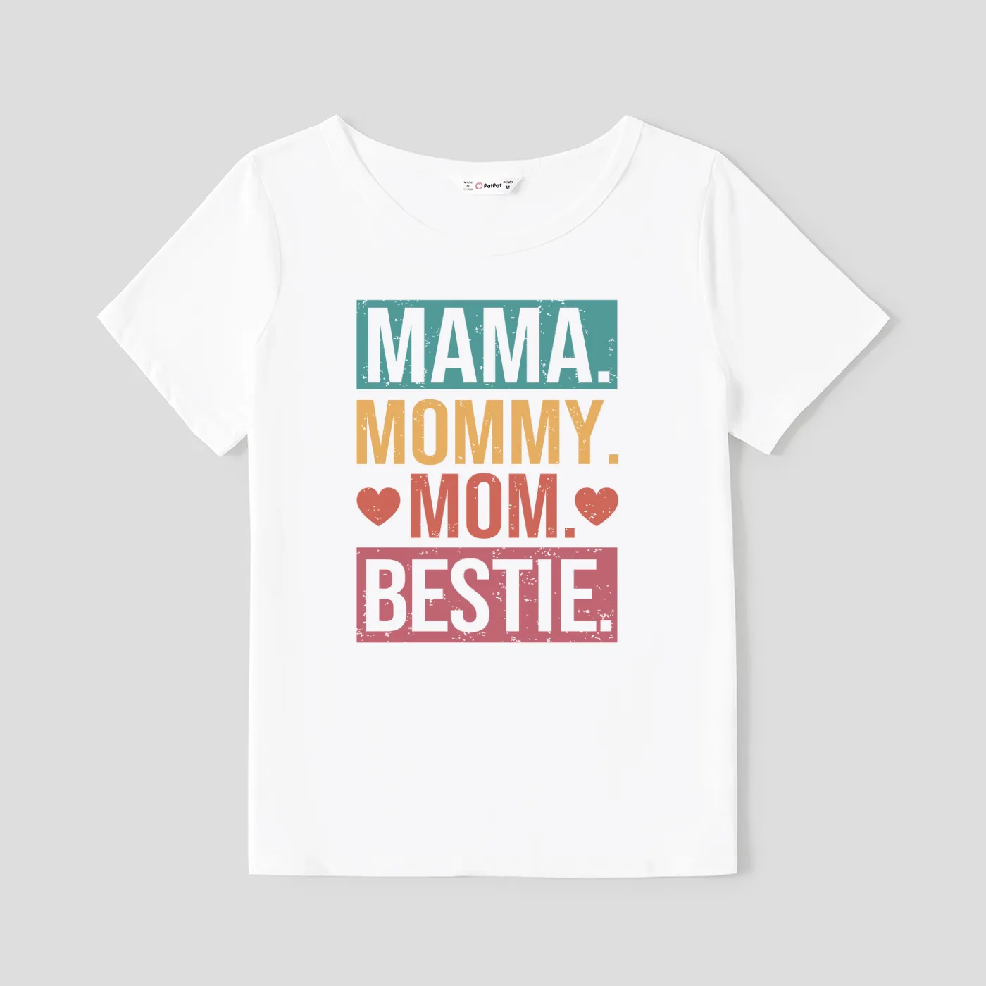 

Mother's Day Mommy and Me Short Sleeves Colorful Text Design Bestie Top