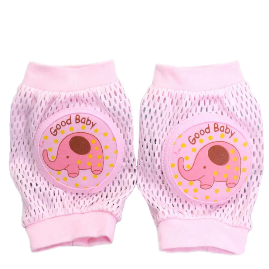 Baby Elephant Pattern Multi Colors Mesh Sponge Knee Protectors Pink big image 1