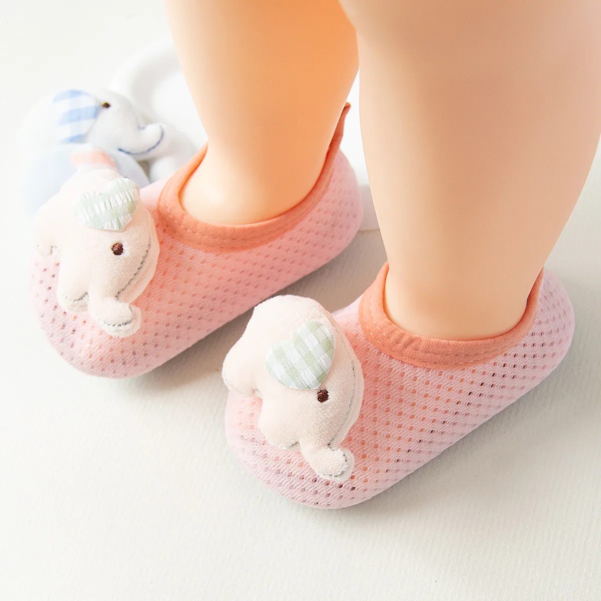 Baby/Toddler Boy/Girl Elephant Applique Anti-Slip Floor Socks  Pink big image 1