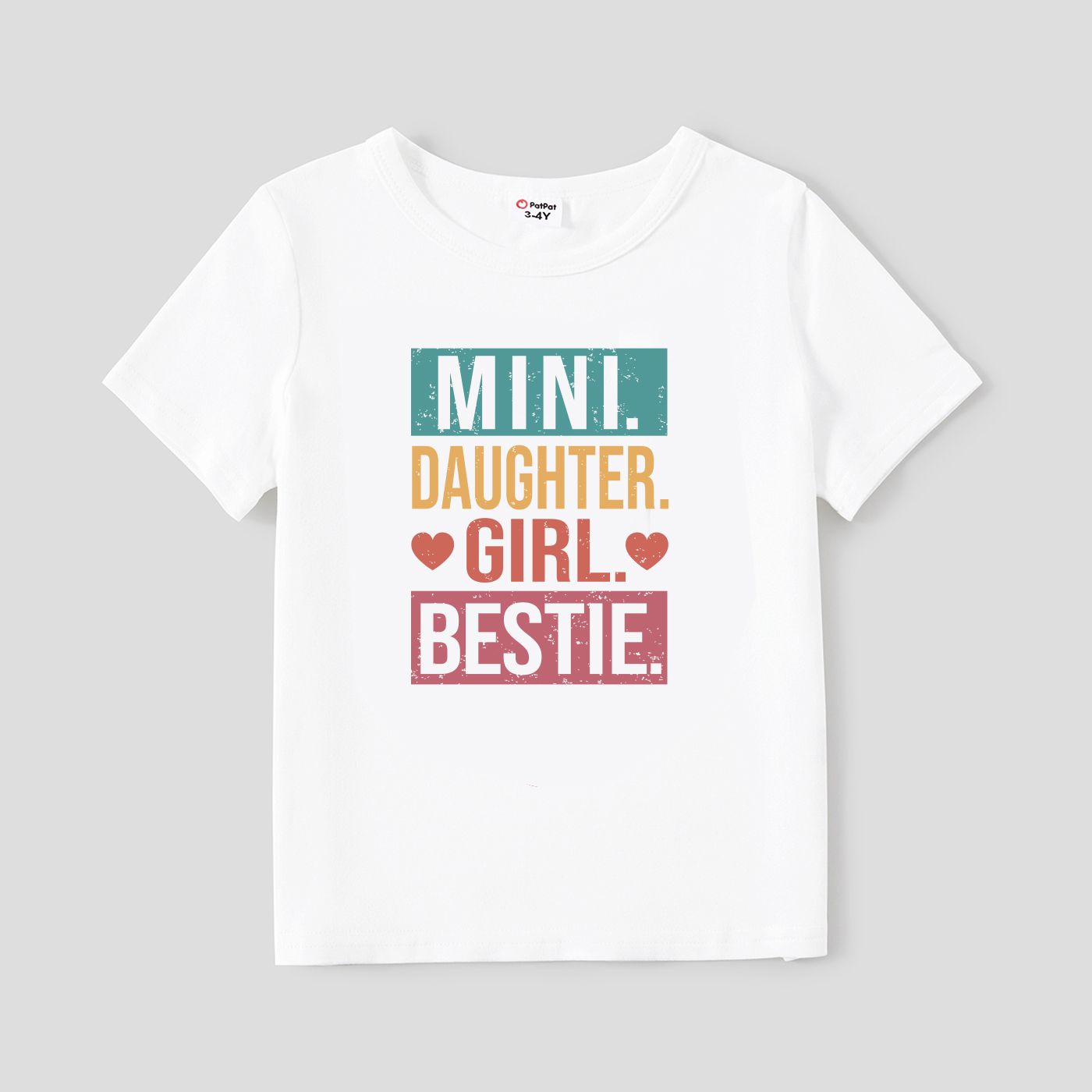 

Mother's Day Mommy and Me Short Sleeves Colorful Text Design Bestie Top