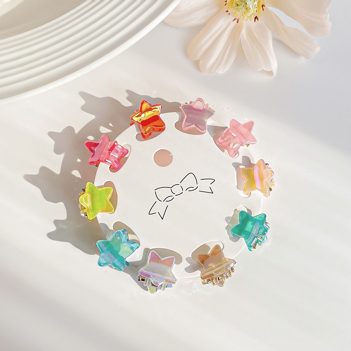 

Toddler/kids Sweet Style Colorful Unique Shape 10-pack Hair Clips