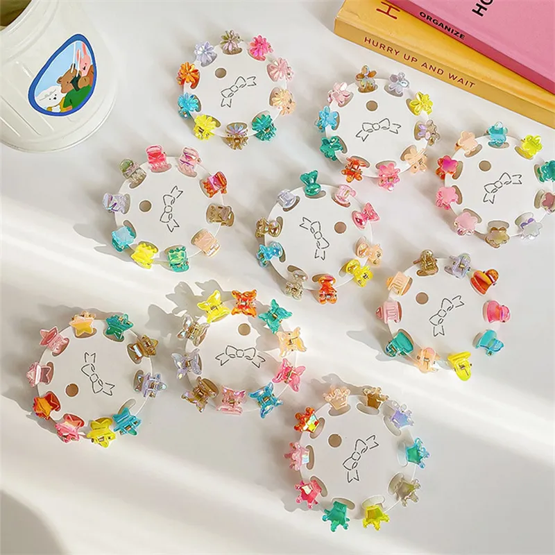 Toddler/kids Sweet Style Colorful Unique Shape 10-pack Hair Clips Color-C big image 1