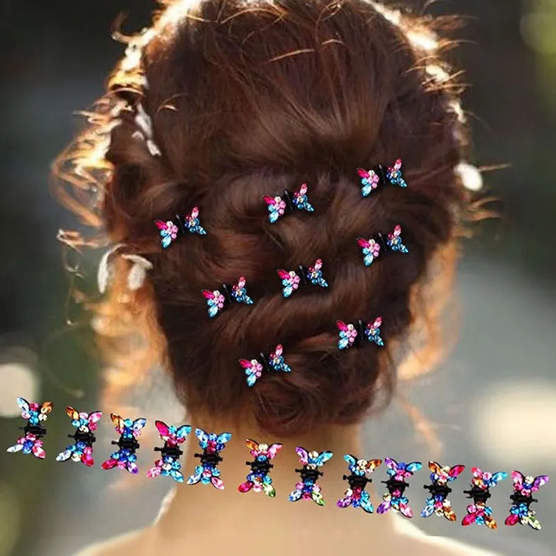 Kleinkind/Kinder Mädchen Süßer Stil Schmetterlingsförmige 12er-Pack Haarspangen Mehrfarbig big image 1