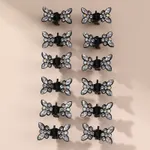 Toddler/kids Girl Sweet Style Butterfly Shaped 12-pack Hair Clips Black