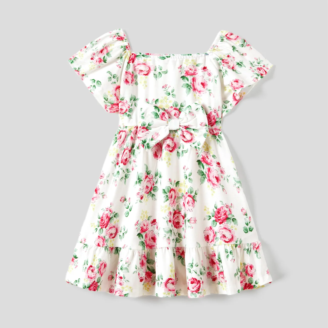 Familien-Looks Zerbrochene Blume Kurzärmelig Familien-Outfits Sets rosa big image 1