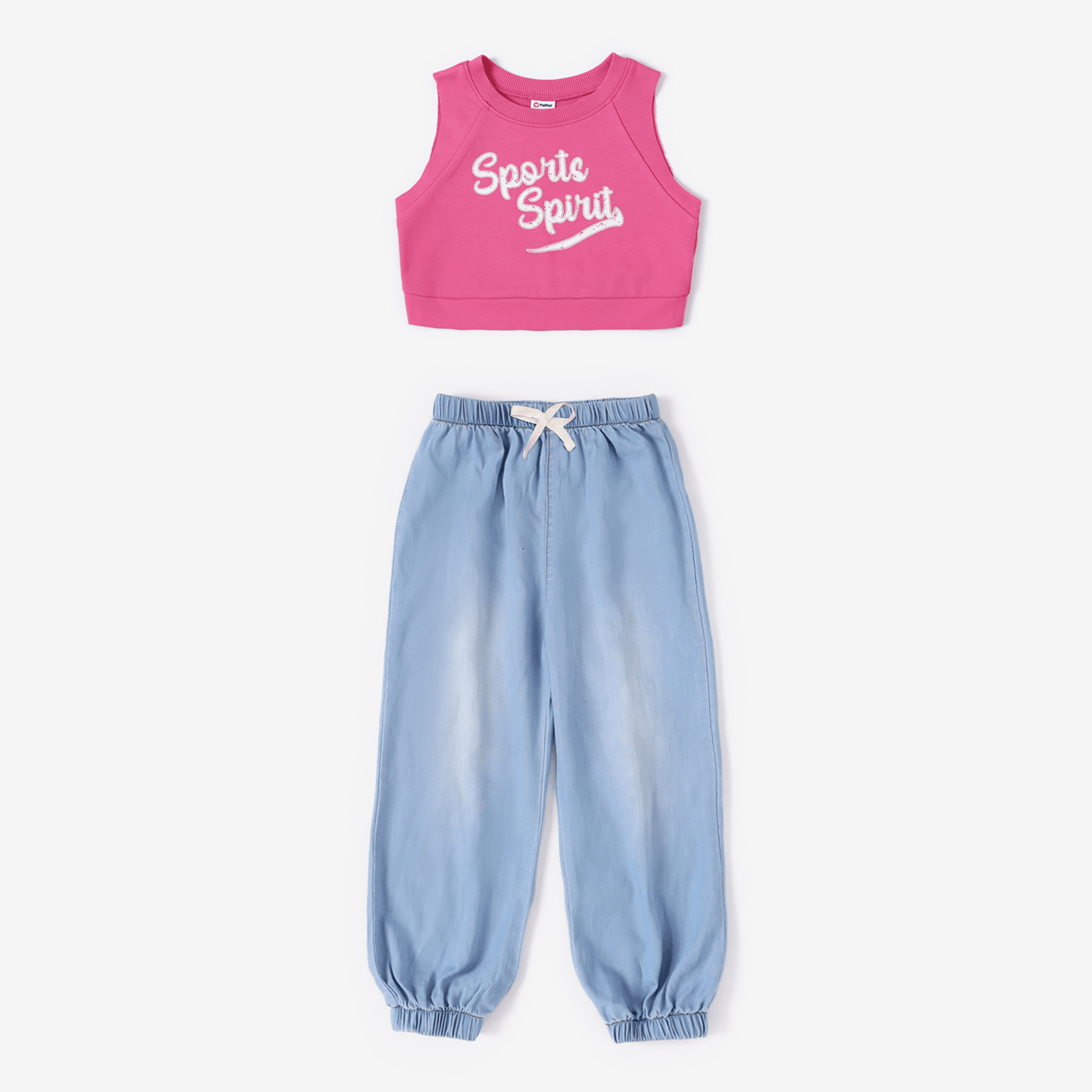 Toddler/Kid Girl 2pcs Cooling Denim Tank Top and Jeans Set