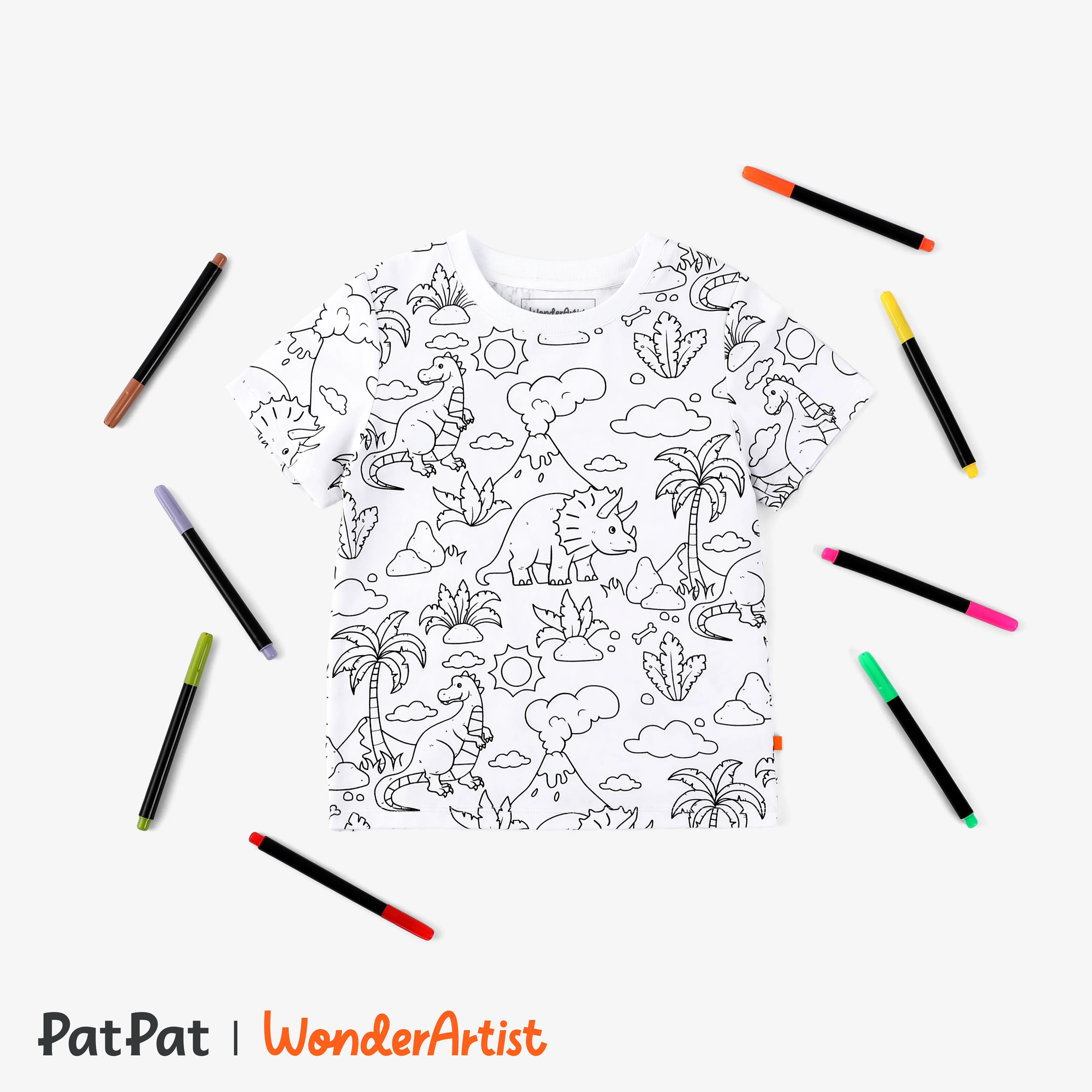 

WonderArtist Toddler/Kid Boy/Girl Coloring T-Shirt with 10-Pack Textile Markers Set