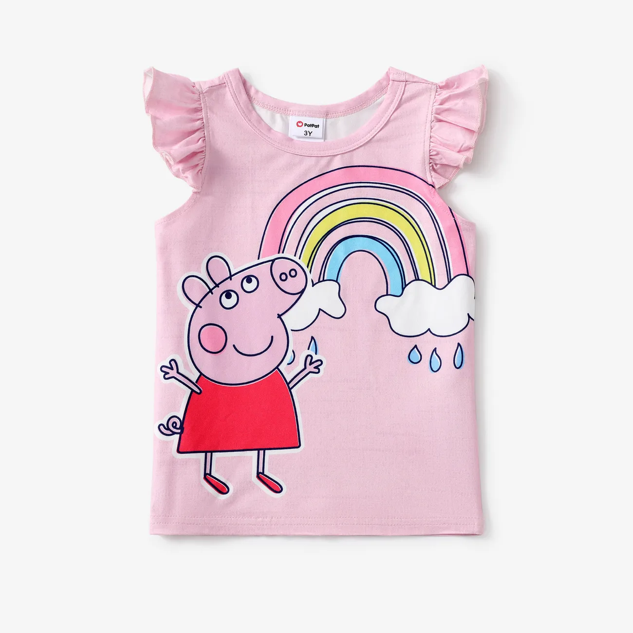 Peppa Pig Kleinkinder Mädchen Flatterärmel Kindlich Kurzärmelig T-Shirts rosa big image 1