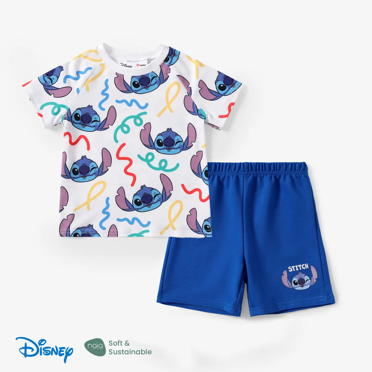 Disney Stich 2 Stück Kleinkinder Jungen Kindlich T-Shirt-Sets weiß big image 1