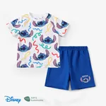 Disney Stitch Toddler Boys 2pcs Naia™ Character Doodle Print Tee with Shorts Set White