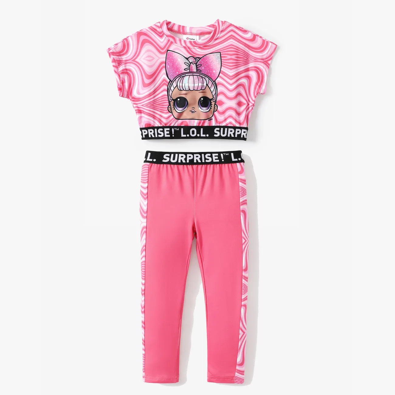 L.O.L. SURPRISE! Toddler/Kid Girls 2pcs Magical Line Character Print Tee with Pants Sporty Set Pink big image 1
