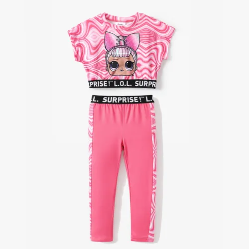 L.O.L. SURPRISE! Toddler/Kid Girls 2pcs Magical Line Character Print Tee with Pants Sporty Set