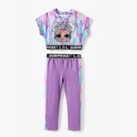 L.O.L. SURPRISE! Toddler/Kid Girls 2pcs Magical Line Character Print Tee with Pants Sporty Set Purple