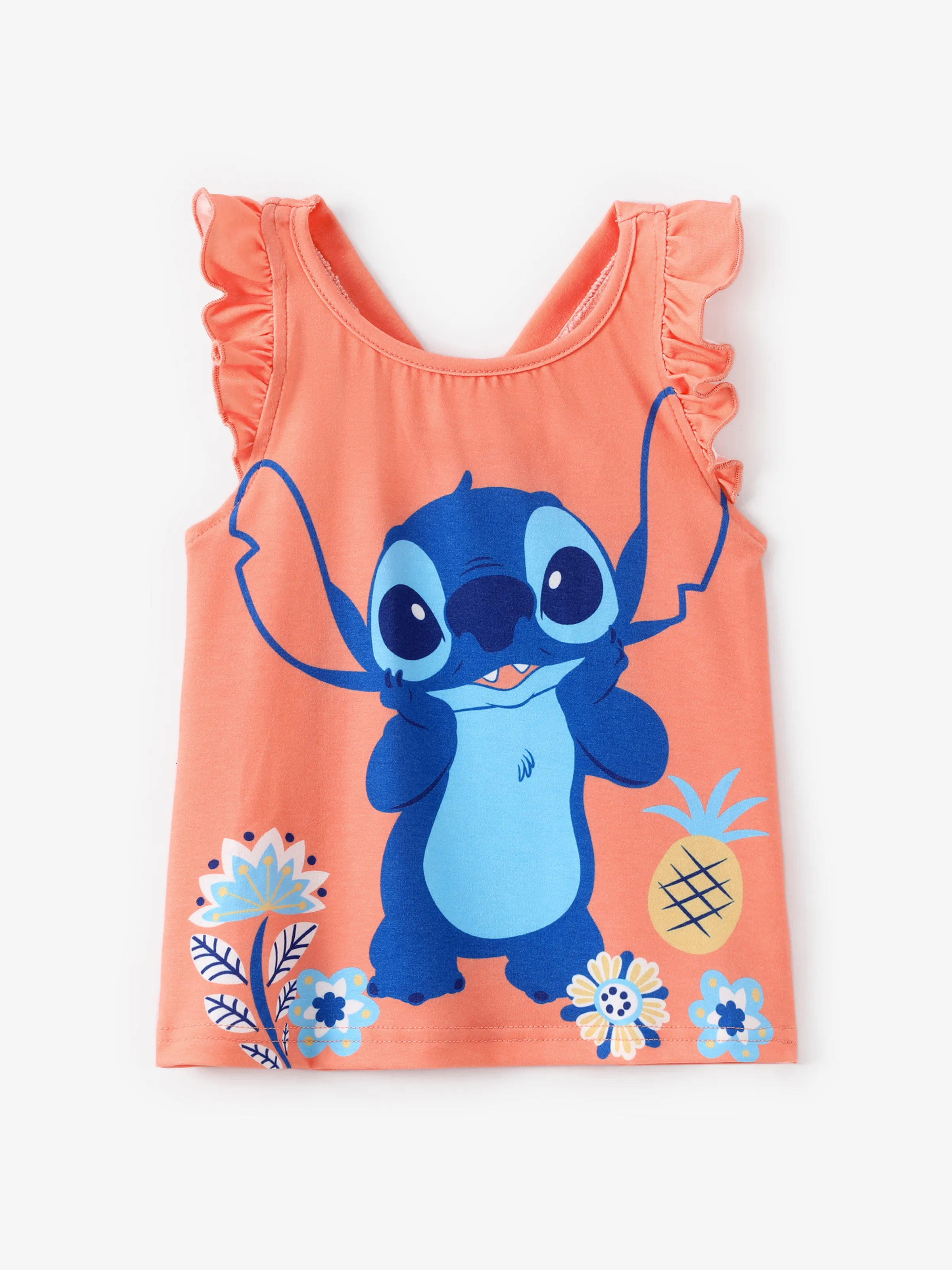 【NICK&NICOLE】DISNEY HAPPY STITCH TROPICAL CROP TOP /追跡付 Disney Stitch Toddler Girls 2pcs Naia™ Character Floral