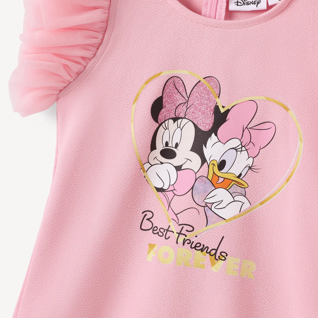 Disney Mickey and Friends Niño pequeño Chica Manga abullonada A la moda Vestidos Rosado big image 1